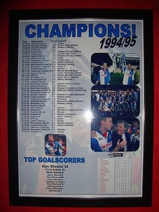 Blackburn Rovers League Champions 1994-95 - framed print - Picture 1 of 2