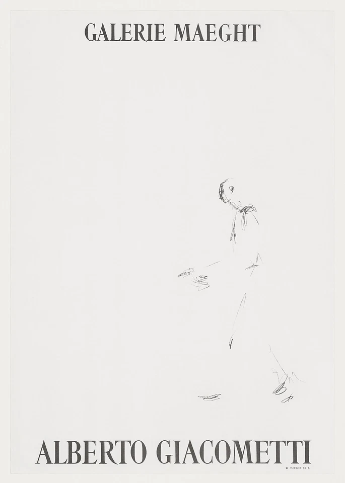 Alberto Giacometti artista suizo 1978 póster original litografía galería Maeght Foto 1 de 1