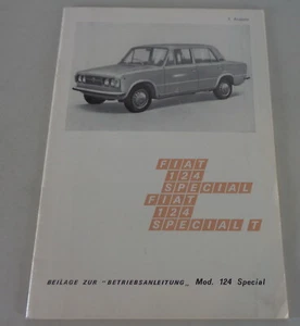 Manual De Instrucciones / Manual Suplementario Fiat 124 Special Fecha 06/1971 - Imagen 1 de 1