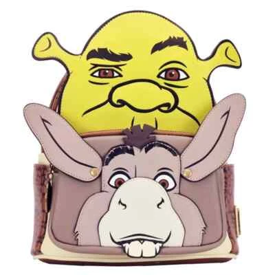 Mini mochila exclusiva Loungefly Dreamworks Shrek and Donkey Cosplay Foto 1 de 4