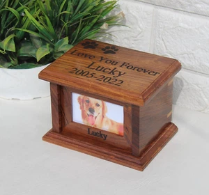 Pet Urns for Dogs , Dog Urns for Ashes , Wood Pet Urns for Cats , Wooden Urn for - Picture 1 of 12