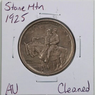 1925 50C Stone Mountain Commemorative Half Dollar with AU Detail Cleaned #4384 - Image 1 of 2