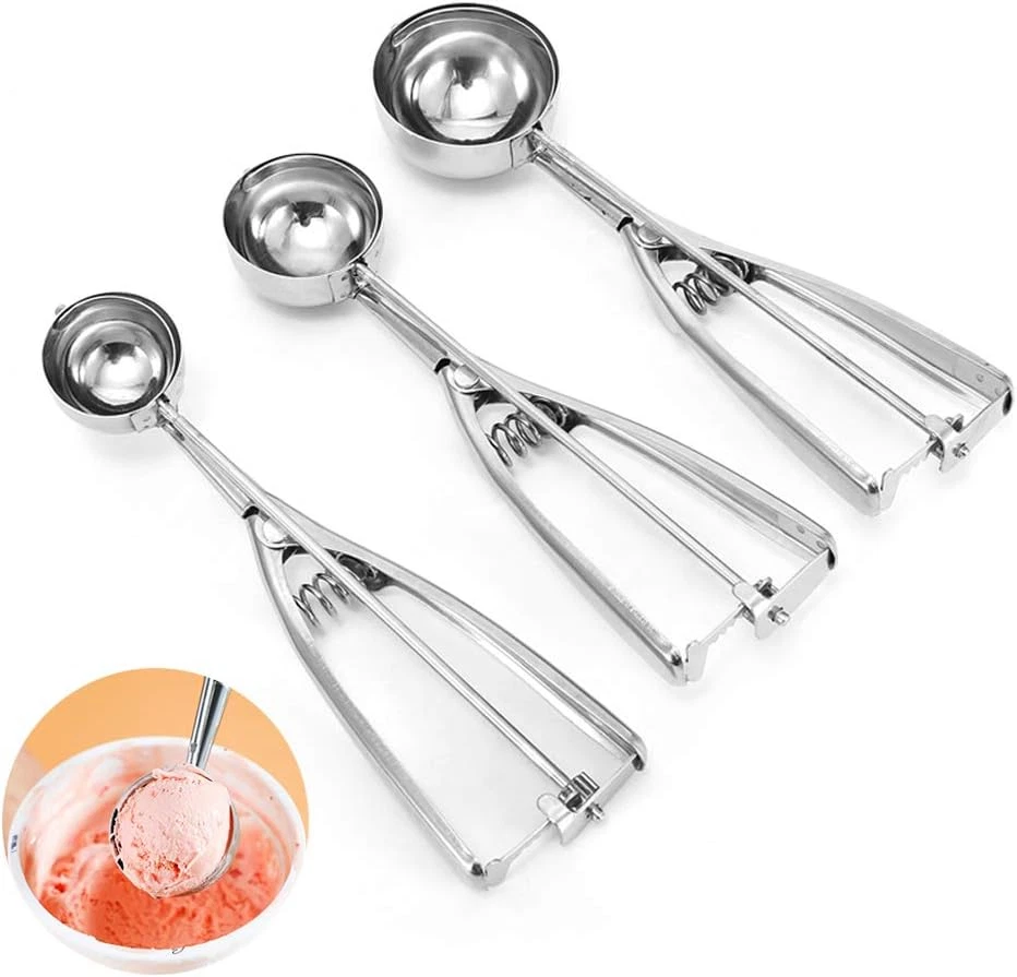 Eisportionierer Edelstahl 18/8, 6 Cm Durchmesser, Mit Auslöser, Spülmaschinenfest