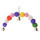 Parrot Chew Toy Colorful Rattan with Ringing Bell for Small Birds Parrots