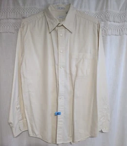 Men's Van Heusen Shirt Size L Soft Twill Long Sleeve Shirt 100% Cotton Cream - Picture 1 of 5