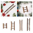 Mini Christmas Ladder Wooden Tiny Ladder for Shop Window Bookshelf