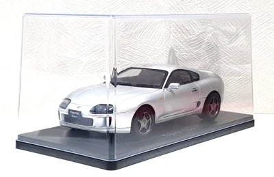 1/24 Hachette 1993 TOYOTA SUPRA JZA80 SILVER w/Case diecast model Approx 7" - Image 1 of 4
