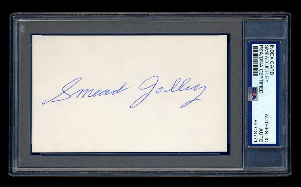SMEAD JOLLEY SIGNED MINT INDEX CARD PSA/DNA AUTO CHICAGO WHITE RED SOX PCL HOF - Image 1 of 1