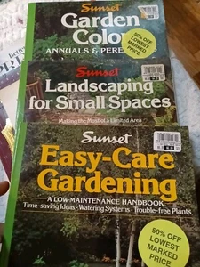 Vtg Lot of 3 Books Sunset Easy Care Gardening, Landscape Small Spaces, Colors - Picture 1 of 11