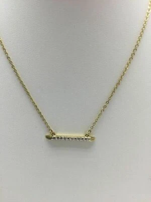 Collar Colgante Vince Camuto Tono Dorado Lineal Pavé VC-54 Foto 1 de 3