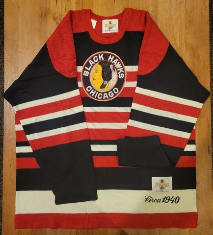 Vintage '47/'48 CHICAGO BLACKHAWKS Men's XL Jersey Sweater CCM Heritage Series Cover