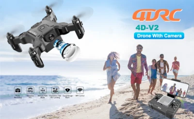 4DRC-V2 RC Quadcopter Mini Drone Foldable Wings WIFI FPV With Camera Bundle Kit! - Image 1 of 4