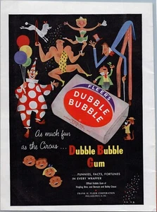 Anuncio impreso Double Bubble Gum Circus Strong Man Clown Sugar Smacks 1953 #0393 - Imagen 1 de 2