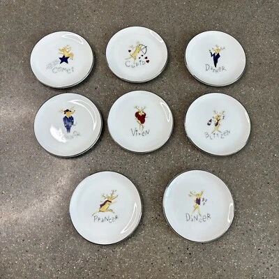 Набор из 8 подставок для оленей Pottery Barn с оригинальной коробкой (4 дюйма) - Изображение 1 из 4