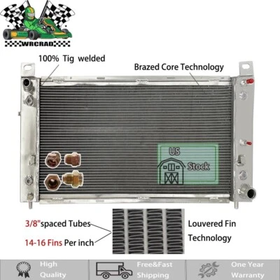 34" Radiator For Chevy Silverado 1500 2500 Suburban Tahoe 4.8 5.3 6.0L Aluminum - Image 1 of 4