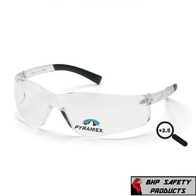 GAFAS DE SEGURIDAD LECTOR PYRAMEX ZTEK TRANSPARENTES BIFOCALES + LENTE 2.5 RX S2510R25 Z87+ Foto 1 de 3