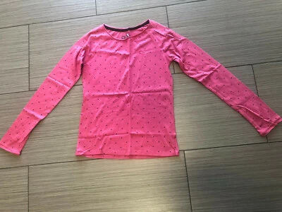 NWOT Gap Girls Pink w black Hearts Long Sleeve Shirt Size 12 XL X Large - Image 1 of 3