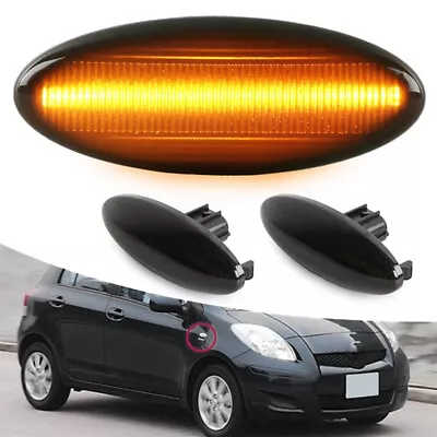Black LED Dynamic Fender Marker Light Lamp For Toyota Yaris Auris RAV4 Corolla - Image 1 of 4