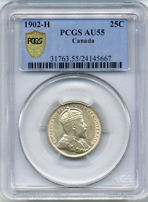 1902-H Canada 25 Cents - About Uncirculated, PCGS AU55 - Image 1 of 2
