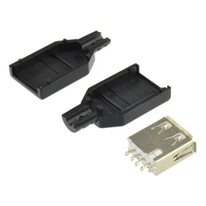10Pcs USB2.0 Type-A Plug 4-pin female Adapter Connector jack&Black Plastic Cover - Bild 1 von 8