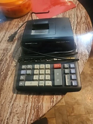 Sharp EL-2196BL 12 Digit 2 Color Printer Calculator - Image 1 of 2