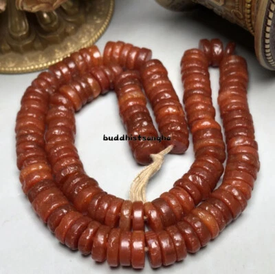 Colgantes collar amuleto cuentas budistas pátina ágata roja antigua china Fengshui Foto 1 de 4