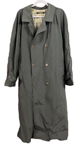 Vtg Brooks Brothers Trench Rain Coat 42 Reg Double Breasted Belted Green Jacket - Picture 1 of 9