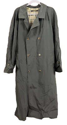 De Colección Brooks Brothers Trench Rain Coat 42 Reg Doble Pecho Cinturón Chaqueta Verde Foto 1 de 4