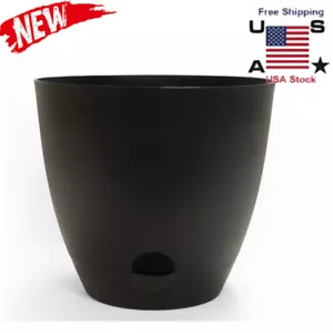 14 in Durable Resin Black Self-Watering Planter Indoor/Outdoor Flower Planter - Picture 1 of 8