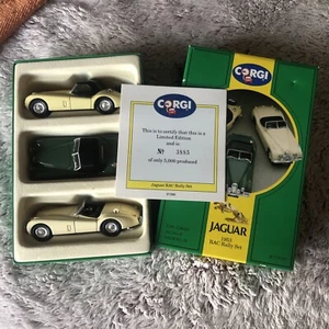 RARE NIB Corgi Toys 1:43 JAGUAR XK 120 1953 RAC RALLY SET 3 Car Gift Set `91 - Picture 1 of 9
