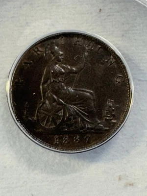 1887 Great Britain Farthing Graded MS 62 BN by ANACS - Image 1 of 4