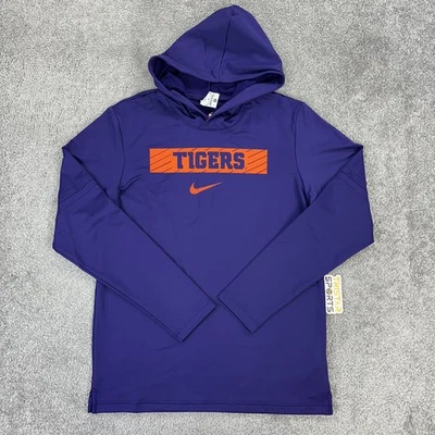 Camisa de fútbol Tigers con capucha manga larga para hombre mediana púrpura NCAA Nike Dri-Fit Foto 1 de 4