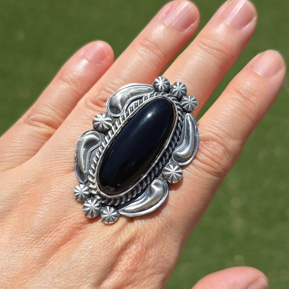 Navajo Onyx In Native American Rings for sale | eBay