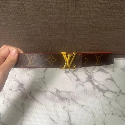 Louis Vuitton Ceinture монограмма холст ремень первоначальный коричневый красный хорошее состояние товара - Изображение 1 из 4