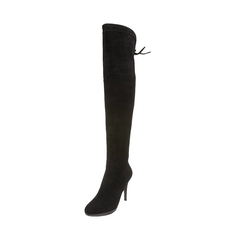 SAM EDELMAN VESEY Negro Suave Gamuza Cuero Sobre la Rodilla Stiletto Botas de Tacón Alto Foto 1 de 4