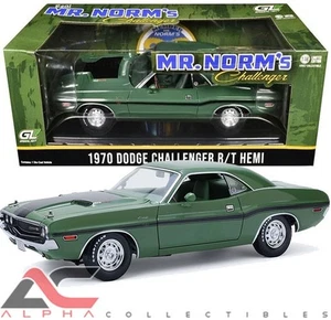 Greenlight 13700 1:18 1970 Dodge Challenger R/T 426 Hemi (normas del Sr.) F8 verde - Imagen 1 de 2
