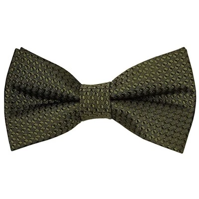 TIES R US Pre Tied Olive Green Textured Boys Bow Tie Age 4-7 Childrens Kids Wedding Tie