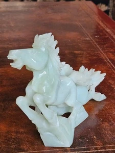 Handgeschnitzte Stein Hengste Pferde laufen Statue - Bild 1 von 19