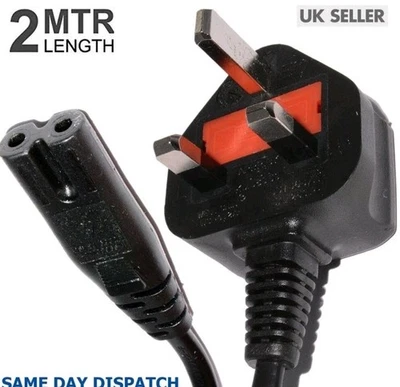 10 x Figure 8 Mains Power Lead  IEC C7 Cable PS5 PS4 XBOX ONE SLIM - BULK BUY - Image 1 of 4