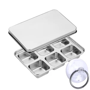 Ice Cube Trays, Stainless Steel Lid Ice Cube tray with Suction Cup Super Easy... - Picture 1 of 6