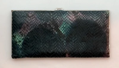 Cartera Quinn con marco de charol en relieve multicolor de piel de serpiente plateada LODIS Foto 1 de 4