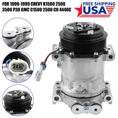 A/C Compressor w/ Clutch for Chevy K1500 2500 3500 P30 1996-1999 GMC C1500 2500 - Изображение 1 из 4