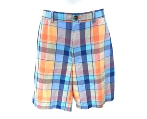 Brooks Brothers Golf Baumwolle orange/blau kariert Herrenshorts 38 x 7 * - Bild 1 von 4