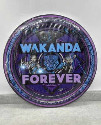 8 Black Panther Wakanda Forever Marvel Kids Birthday Party 9" Dinner Plates - Image 1 of 4