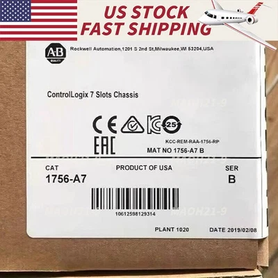 NEW 1756-A7 SER B ControlLogix 7 Slots Chassis 1756A7 Factory Sealed - Image 1 of 3