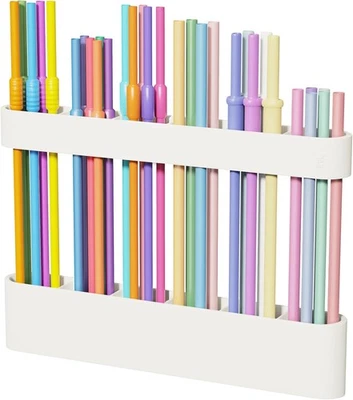 Silicone Straw Holder Organizer for Cabinet Door Kitchen Storage - Image 1 of 4
