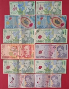 50000 Lei 2001 Romania 10000 Lei 2000 100000 Lei 1998 2000 Lei 1999 1 Leu 2005 - Picture 1 of 7