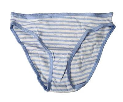 Victorias Secret PINK Womens XS Cotton Bikini Panties Underwear Striped Blue - Image 1 of 3