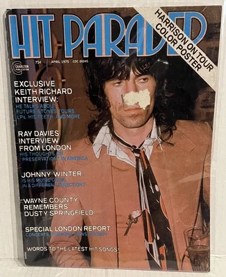 Hit Parader Magazine April 1975 Keith Richard, Ray Davies Combine Ship / Save $$ - Image 1 of 4