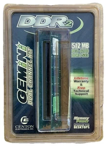Centon DDR2 512MB Gemini Dual Channel Kit PC2-4200 DDR2 533 - Picture 1 of 5